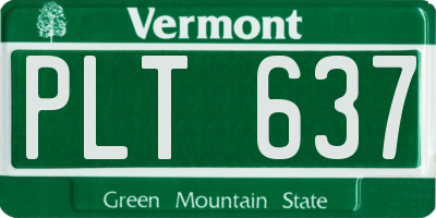 VT license plate PLT637