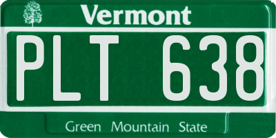 VT license plate PLT638