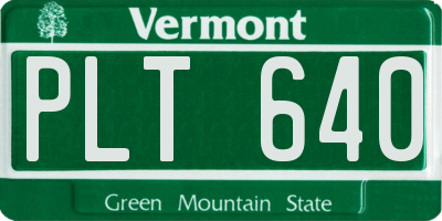 VT license plate PLT640