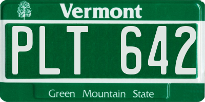 VT license plate PLT642