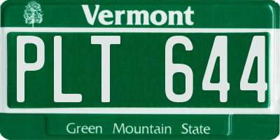 VT license plate PLT644