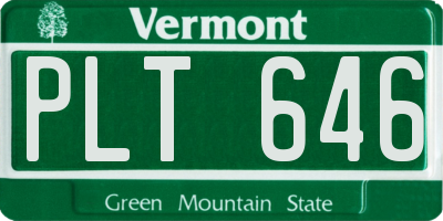 VT license plate PLT646