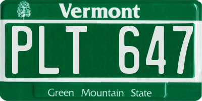 VT license plate PLT647