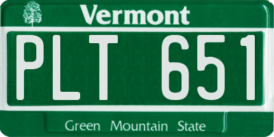 VT license plate PLT651