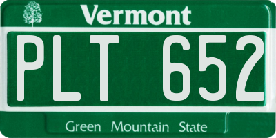 VT license plate PLT652