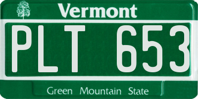 VT license plate PLT653