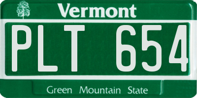 VT license plate PLT654