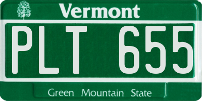 VT license plate PLT655