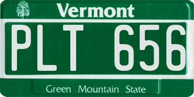 VT license plate PLT656