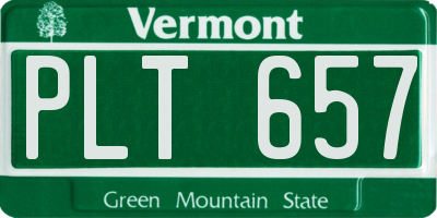 VT license plate PLT657