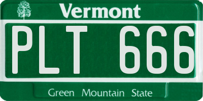 VT license plate PLT666