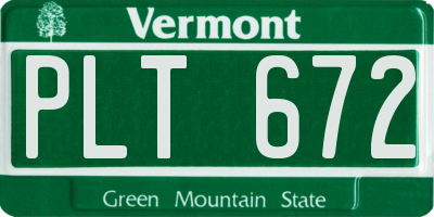 VT license plate PLT672