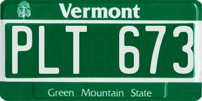 VT license plate PLT673