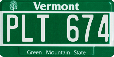 VT license plate PLT674