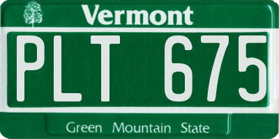 VT license plate PLT675