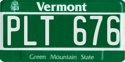 VT license plate PLT676