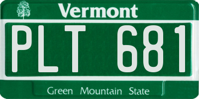 VT license plate PLT681