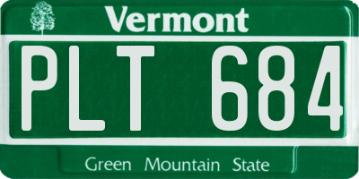 VT license plate PLT684