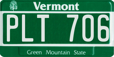 VT license plate PLT706