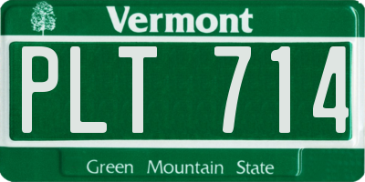VT license plate PLT714