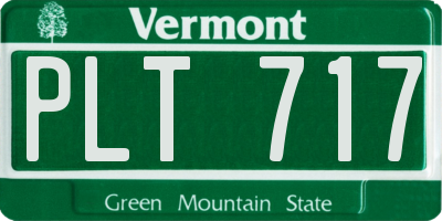 VT license plate PLT717