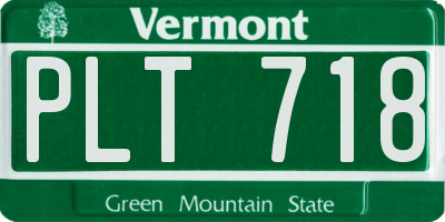 VT license plate PLT718