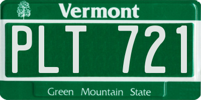 VT license plate PLT721