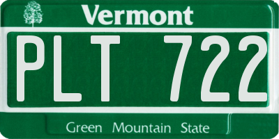 VT license plate PLT722