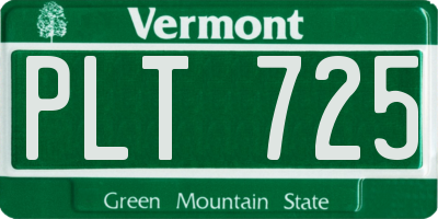 VT license plate PLT725