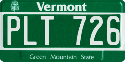 VT license plate PLT726