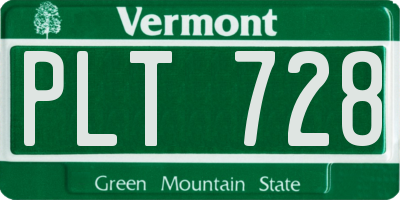 VT license plate PLT728