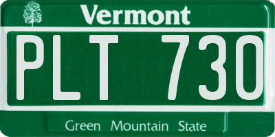 VT license plate PLT730