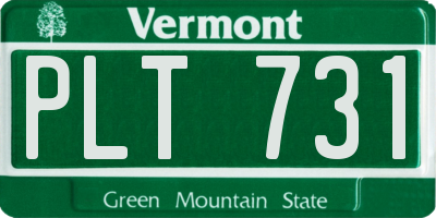 VT license plate PLT731