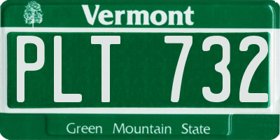 VT license plate PLT732