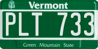 VT license plate PLT733