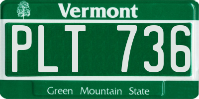 VT license plate PLT736