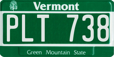 VT license plate PLT738