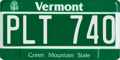 VT license plate PLT740
