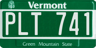 VT license plate PLT741