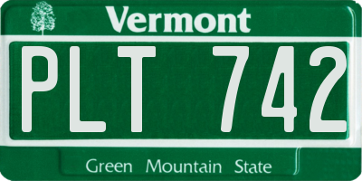 VT license plate PLT742