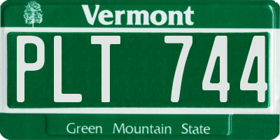 VT license plate PLT744