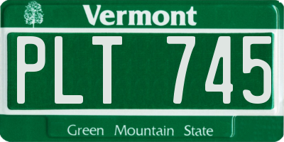 VT license plate PLT745