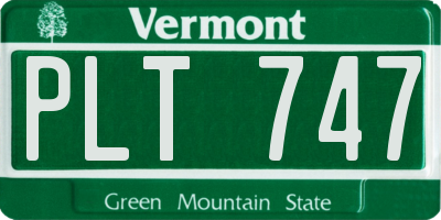 VT license plate PLT747