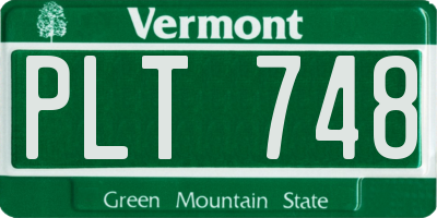 VT license plate PLT748