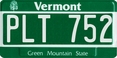 VT license plate PLT752