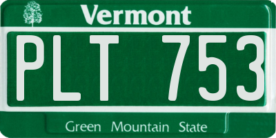VT license plate PLT753