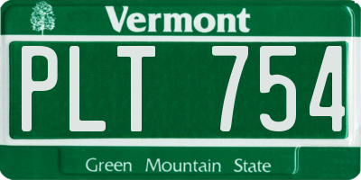 VT license plate PLT754