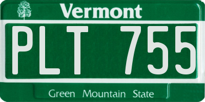 VT license plate PLT755