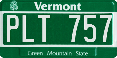 VT license plate PLT757