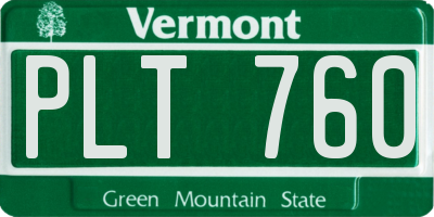 VT license plate PLT760